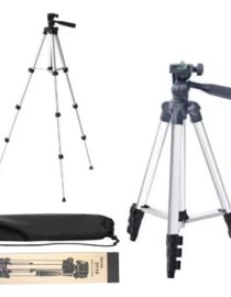 3110 Universal Professional Portable Tripod Stand with Metal Rod - Black & Silver