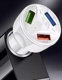 Ronin R-711 3 USB Car Charger with Qualcom Quick 3.0 with Andriod micro usb Charging Cable