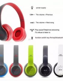 P47 Wireless Headphones,  Bluetooth Foldable Headset with Microphone Support FM Radio TF for PC TV Smart Phones & Tablets Etc